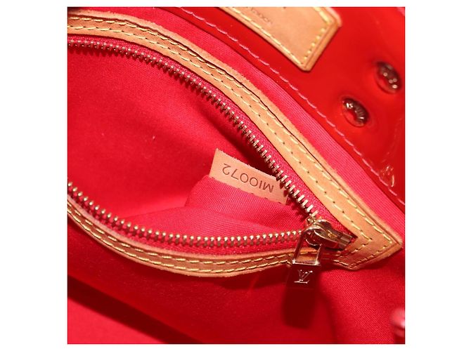 LOUIS VUITTON Monogram Vernis Reade PM Hand Bag Red Rouge M91088 LV Auth 181345 Rosso - vista 12