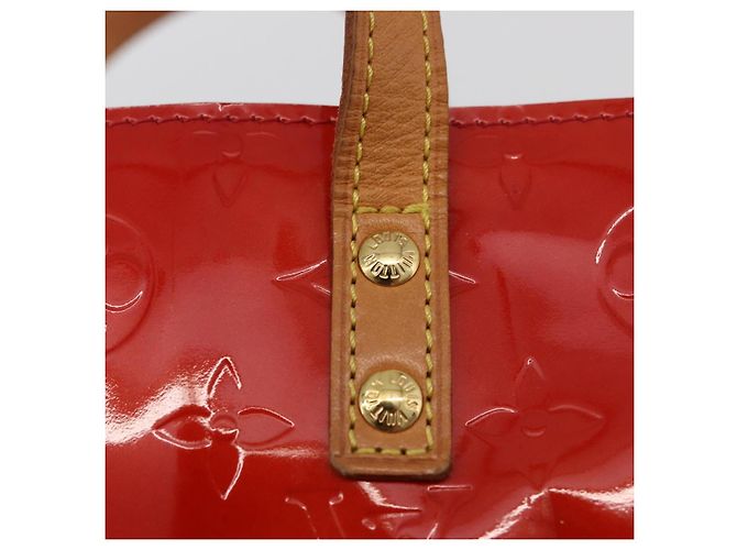 LOUIS VUITTON Monogram Vernis Reade PM Hand Bag Red Rouge M91088 LV Auth 181345 Rosso - vista 17