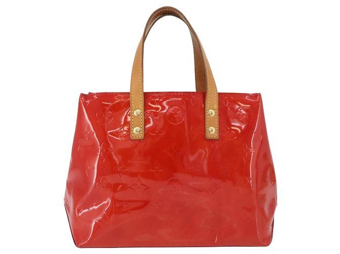 LOUIS VUITTON Monogram Vernis Reade PM Hand Bag Red Rouge M91088 LV Auth 181345 Rosso - vista 2