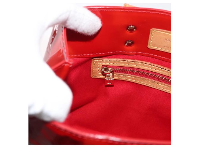 LOUIS VUITTON Monogram Vernis Reade PM Hand Bag Red Rouge M91088 LV Auth 181345 Rosso - vista 20