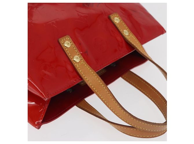 LOUIS VUITTON Monogram Vernis Reade PM Hand Bag Red Rouge M91088 LV Auth 181345 Rosso - vista 6