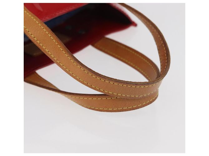 LOUIS VUITTON Monogram Vernis Reade PM Hand Bag Red Rouge M91088 LV Auth 181345 Rosso - vista 7