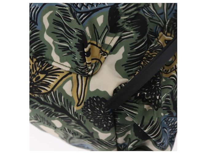 Zaino BURBERRY Nylon Verde Argento Auth 181165A - vista 13
