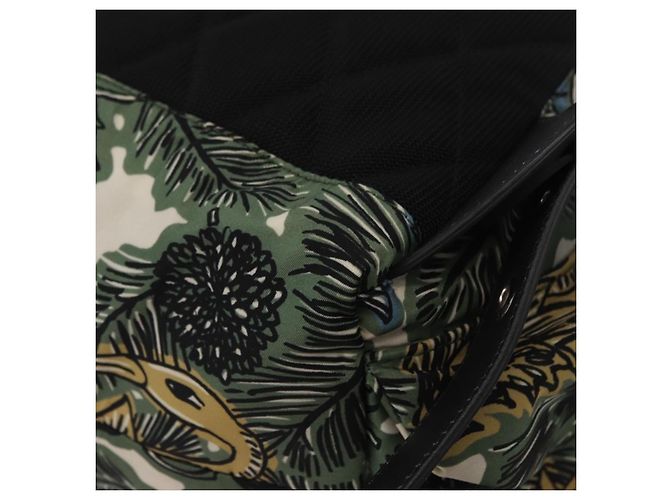 Zaino BURBERRY Nylon Verde Argento Auth 181165A - vista 15