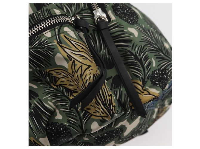 Zaino BURBERRY Nylon Verde Argento Auth 181165A - vista 17