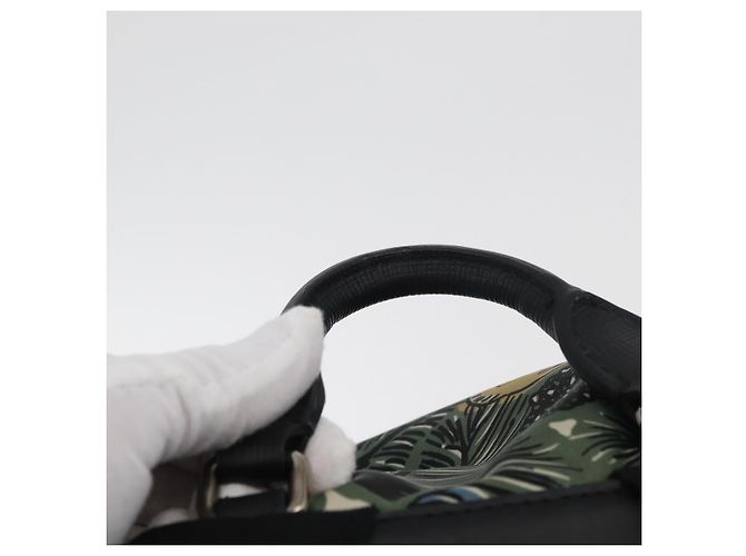 Zaino BURBERRY Nylon Verde Argento Auth 181165A - vista 8
