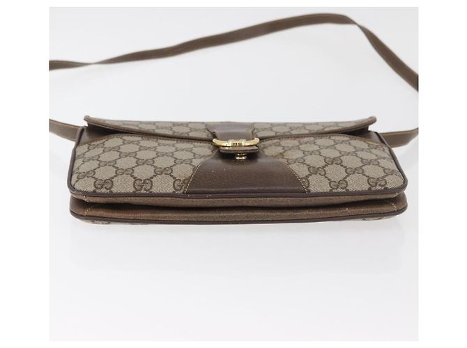 Borsa a Spalla GUCCI GG Supreme PVC Beige Oro Auth 179384 D'oro - vista 11