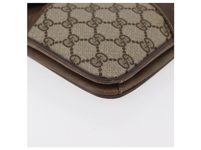 Borsa a Spalla GUCCI GG Supreme PVC Beige Oro Auth 179384 D'oro - vista 12