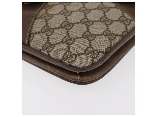 Borsa a Spalla GUCCI GG Supreme PVC Beige Oro Auth 179384 D'oro - vista 13