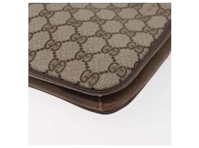 Borsa a Spalla GUCCI GG Supreme PVC Beige Oro Auth 179384 D'oro - vista 15