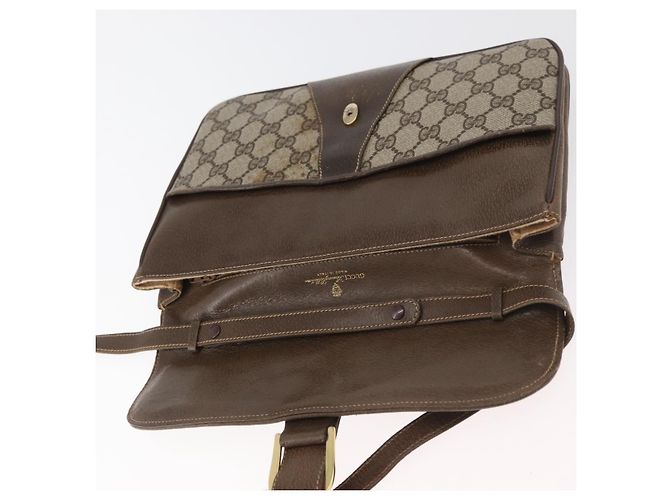 Borsa a Spalla GUCCI GG Supreme PVC Beige Oro Auth 179384 D'oro - vista 17