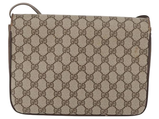 Borsa a Spalla GUCCI GG Supreme PVC Beige Oro Auth 179384 D'oro - vista 4