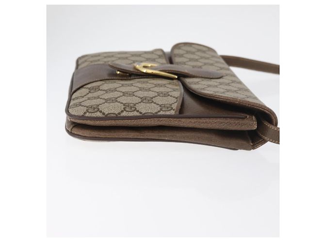 Borsa a Spalla GUCCI GG Supreme PVC Beige Oro Auth 179384 D'oro - vista 5