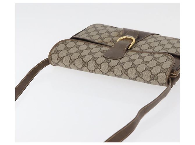 Borsa a Spalla GUCCI GG Supreme PVC Beige Oro Auth 179384 D'oro - vista 7