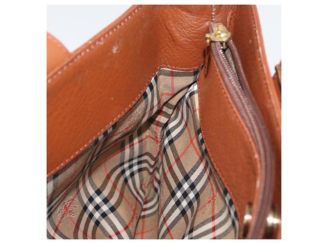 Borsa Burberry in pelle marrone oro Auth 181255A D'oro - vista 16