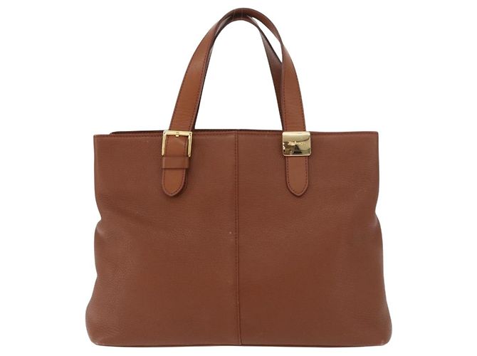 Borsa Burberry in pelle marrone oro Auth 181255A D'oro - vista 2
