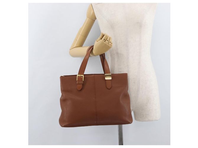 Borsa Burberry in pelle marrone oro Auth 181255A D'oro - vista 22