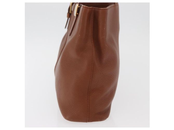 Borsa Burberry in pelle marrone oro Auth 181255A D'oro - vista 4