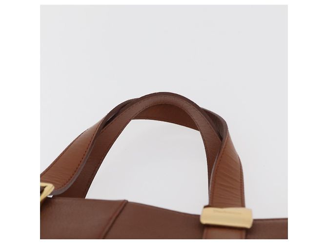 Borsa Burberry in pelle marrone oro Auth 181255A D'oro - vista 8