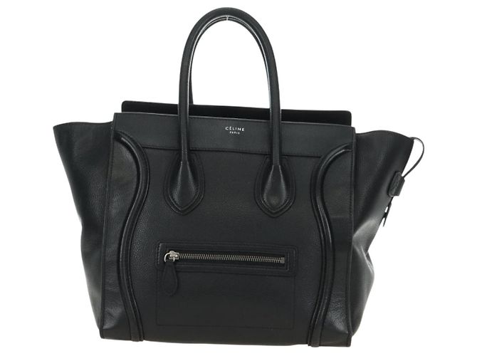 Céline CELINE Luggage Mini Handtasche aus Leder Schwarz Silber Authentisch 180490SAM - Ansicht 2