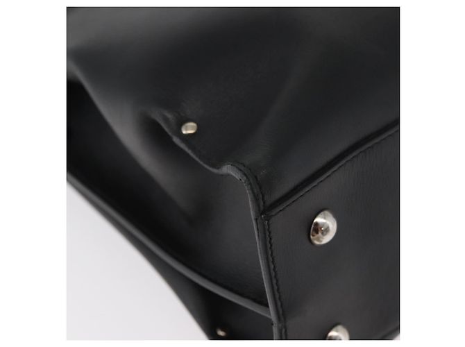 Borsa Salvatore Ferragamo Gancini in pelle nera argento Auth BA12902 Nero - vista 10