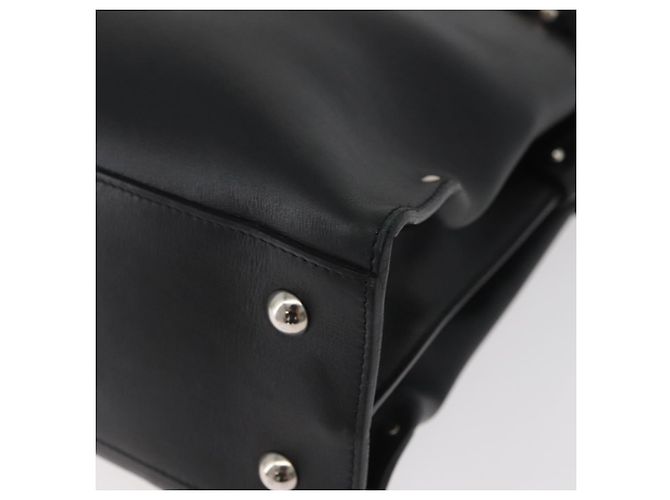 Borsa Salvatore Ferragamo Gancini in pelle nera argento Auth BA12902 Nero - vista 11