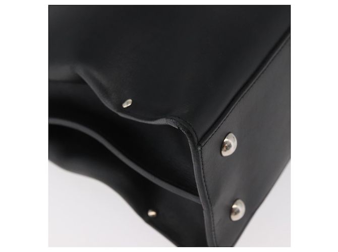 Borsa Salvatore Ferragamo Gancini in pelle nera argento Auth BA12902 Nero - vista 12