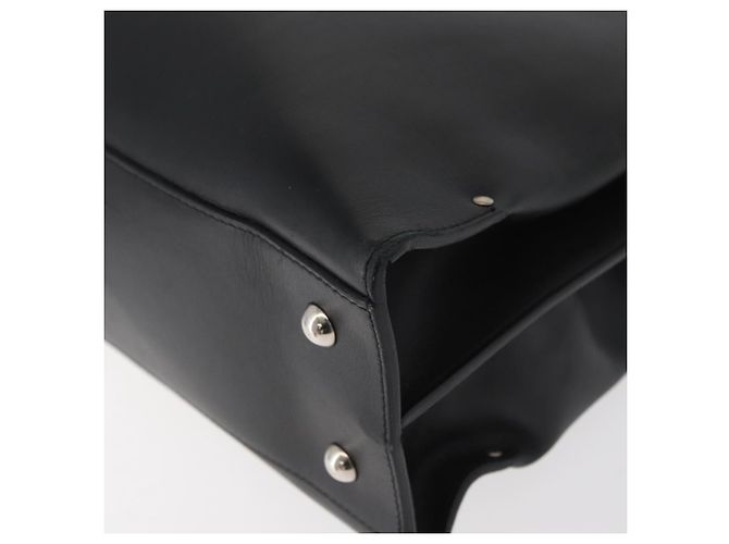 Borsa Salvatore Ferragamo Gancini in pelle nera argento Auth BA12902 Nero - vista 13