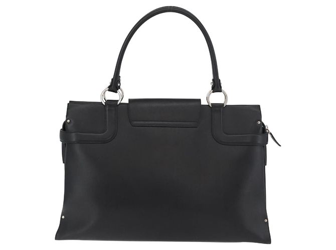 Borsa Salvatore Ferragamo Gancini in pelle nera argento Auth BA12902 Nero - vista 3