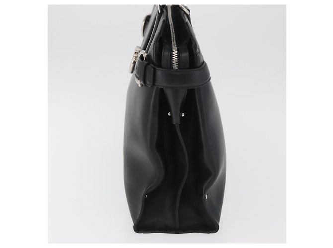 Borsa Salvatore Ferragamo Gancini in pelle nera argento Auth BA12902 Nero - vista 4
