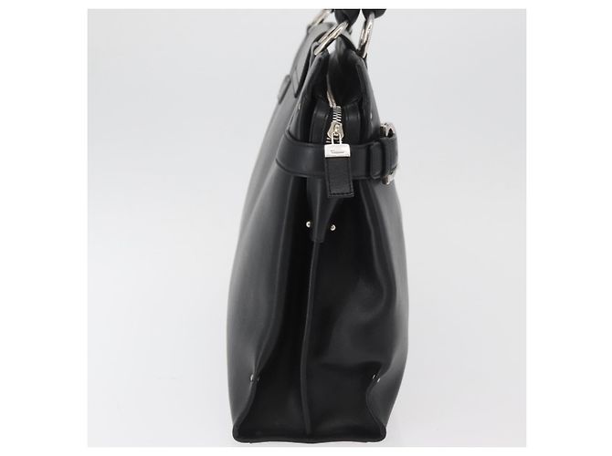 Borsa Salvatore Ferragamo Gancini in pelle nera argento Auth BA12902 Nero - vista 5