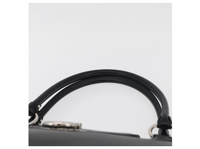 Borsa Salvatore Ferragamo Gancini in pelle nera argento Auth BA12902 Nero - vista 8