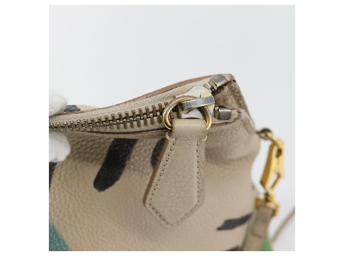 Borsa a Spalla BURBERRY in Pelle Beige Oro Auth ka4396A D'oro - vista 16