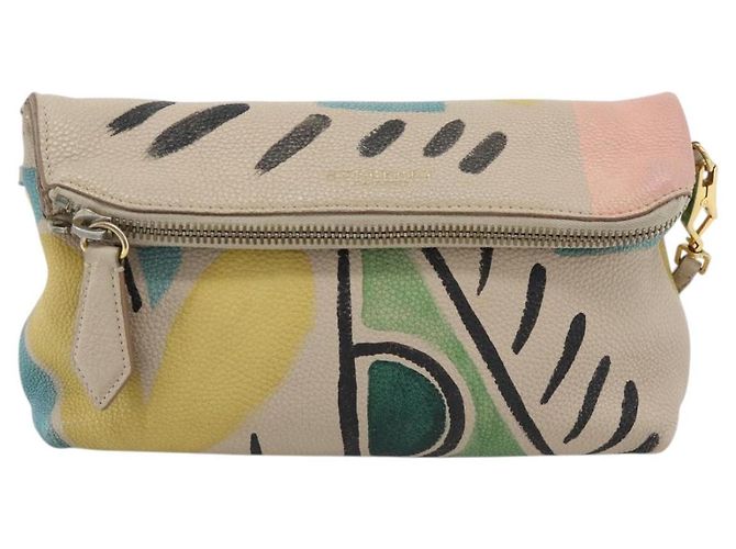 Borsa a Spalla BURBERRY in Pelle Beige Oro Auth ka4396A D'oro - vista 2