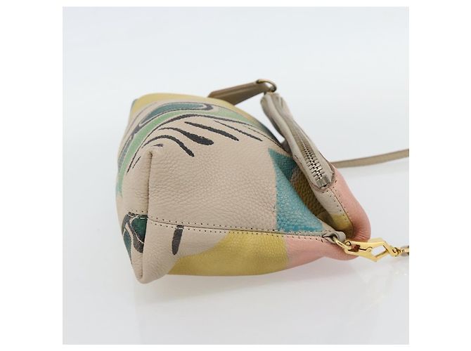 Borsa a Spalla BURBERRY in Pelle Beige Oro Auth ka4396A D'oro - vista 5