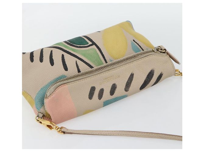 Borsa a Spalla BURBERRY in Pelle Beige Oro Auth ka4396A D'oro - vista 6