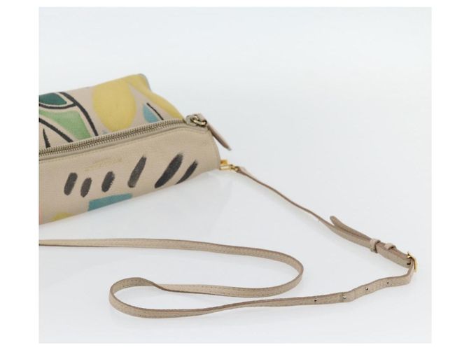 Borsa a Spalla BURBERRY in Pelle Beige Oro Auth ka4396A D'oro - vista 7