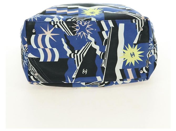 CHANEL La Pauza Borsa in Tela e Pelle 2way Blu Argento CC Auth ka4406SM - vista 11