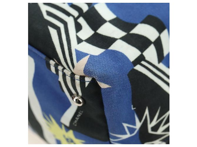 CHANEL La Pauza Borsa in Tela e Pelle 2way Blu Argento CC Auth ka4406SM - vista 13