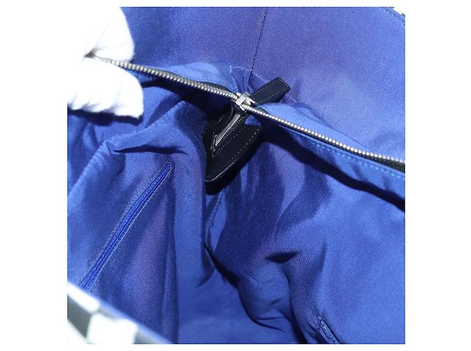 CHANEL La Pauza Borsa in Tela e Pelle 2way Blu Argento CC Auth ka4406SM - vista 22