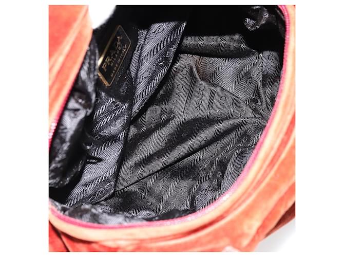 Borsa PRADA Velluto Marrone Oro Auth bs35158 D'oro - vista 16