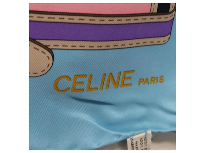 Céline CELINE Schal Seide Hellblau Auth am11637A - Ansicht 12
