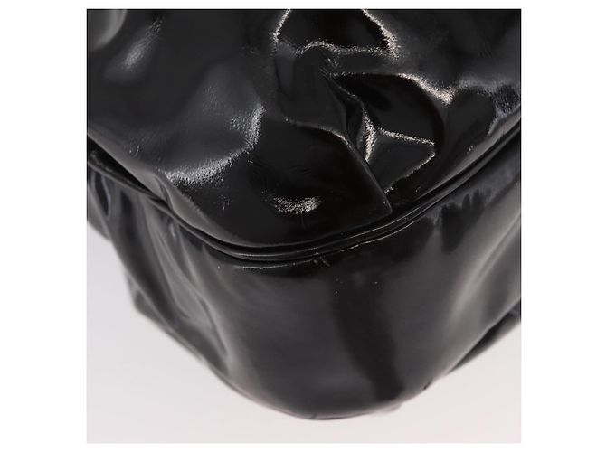 Borsa Salvatore Ferragamo Gancini in pelle vernice Marrone Scuro Auth bs35239 - vista 10