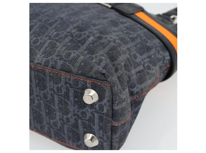 Borsa Christian Dior Trotter Canvas Blu Argento Auth bs35245A - vista 10