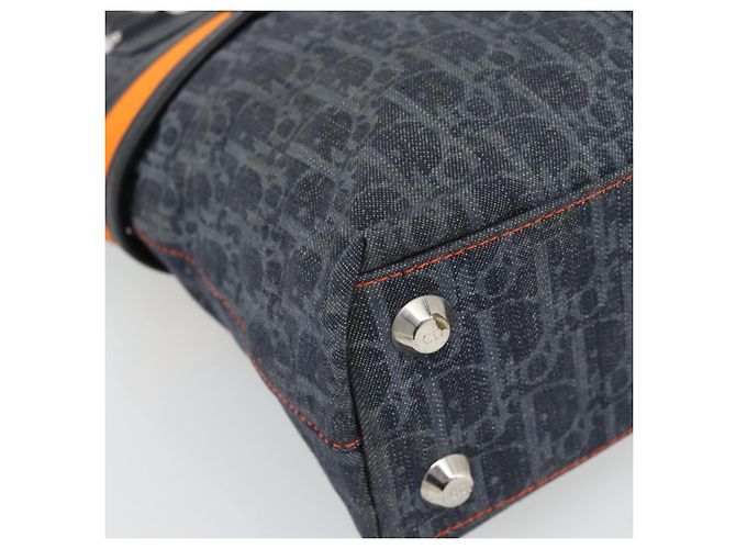 Borsa Christian Dior Trotter Canvas Blu Argento Auth bs35245A - vista 11