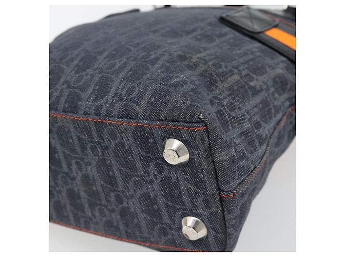Borsa Christian Dior Trotter Canvas Blu Argento Auth bs35245A - vista 12