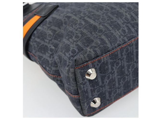 Borsa Christian Dior Trotter Canvas Blu Argento Auth bs35245A - vista 13