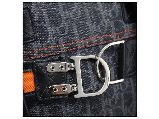 Borsa Christian Dior Trotter Canvas Blu Argento Auth bs35245A - vista 14