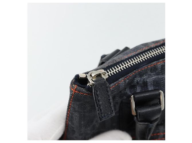 Borsa Christian Dior Trotter Canvas Blu Argento Auth bs35245A - vista 15