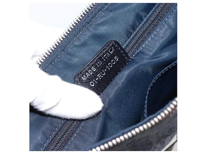 Borsa Christian Dior Trotter Canvas Blu Argento Auth bs35245A - vista 23
